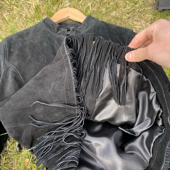 New fringed leather jacket Western motorcycle - Picture 8 of 9